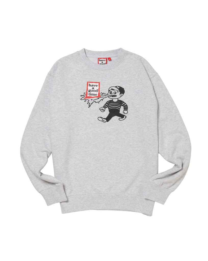 have a good time x HOMERUN / THROW UP MAN FRAME CREWNECK – BASSLINE