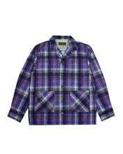 画像をギャラリービューアに読み込む, Shaggy Check Shirts Jacket(purple)