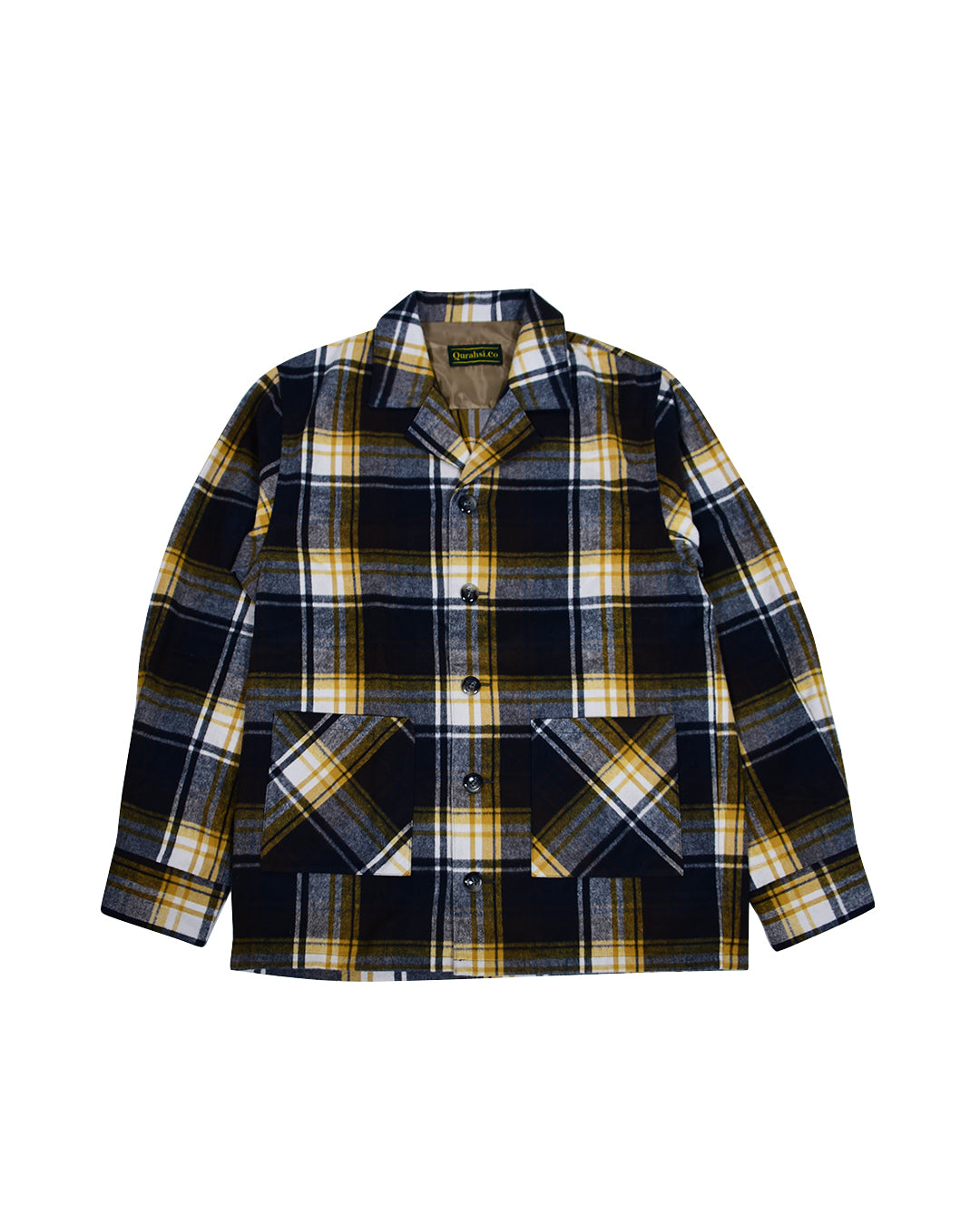 Shaggy Check Shirts Jacket(charcoal yellow)