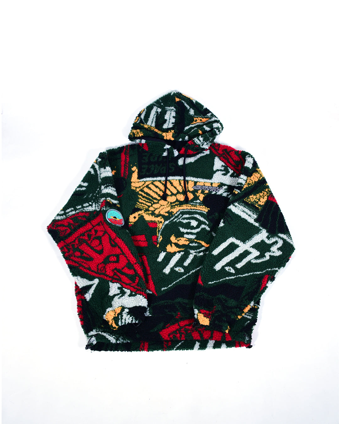 GRMY SPACE LADY ALL OVER JACQUARD SHERPA HOODIE(ORANGE)