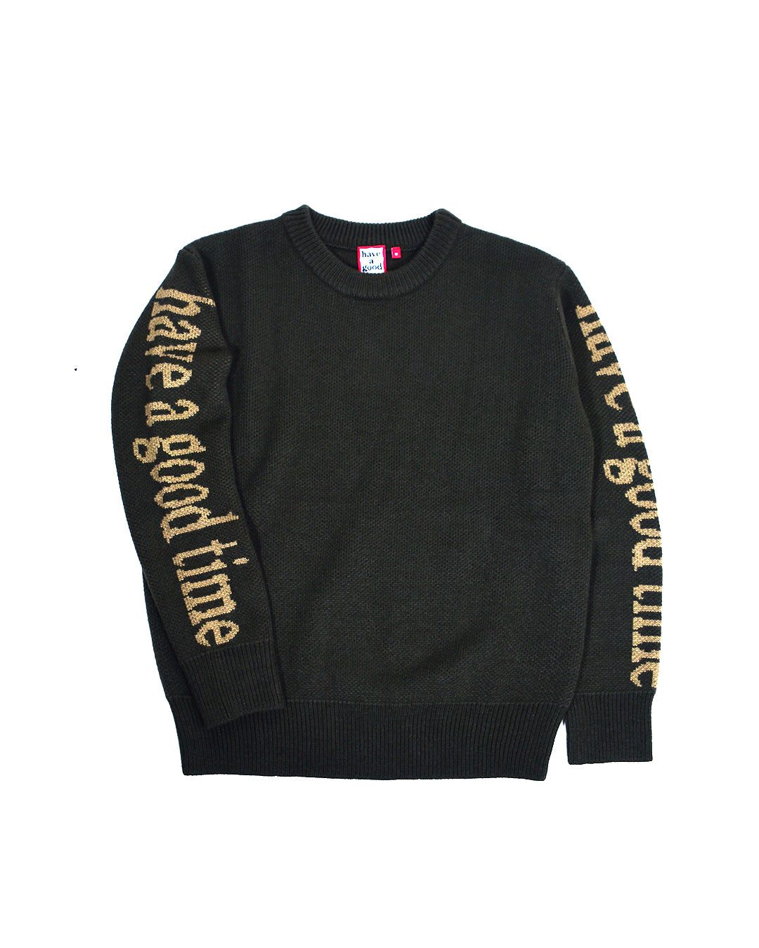 ARM SIDE LOGO KNIT SWEATER BLACK